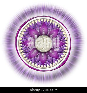 Couronne Chakra - SAHASRARA - connaissance, conscience, réalisation, spiritualité - 'Je COMPRENDS' Banque D'Images