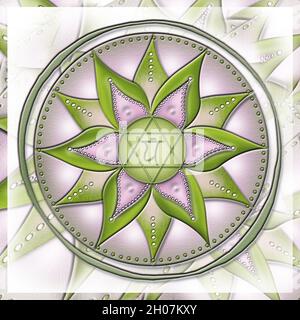 Coeur Chakra - ANAHATA - acceptation, Amour, compassion, sincérité - 'J'AIME' Banque D'Images