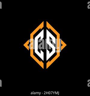 MODÈLE DE style de forme géométrique DE monogramme CS.Vecteur de conception initiale du monogramme sur un arrière-plan isolé Illustration de Vecteur