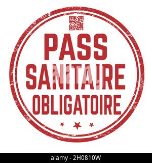 Carte sanitaire obligatoire ( en français ) timbre en caoutchouc sur fond blanc, illustration vectorielle Illustration de Vecteur