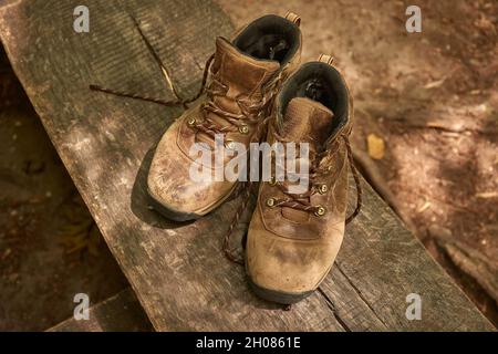 Bottes dans une forêt Banque D'Images