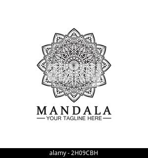 Modèle de vecteur de conception de logo Mandala Illustration de Vecteur