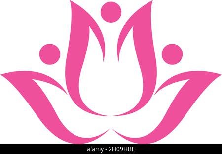 Modèle de logo Beauty Vector Lotus flowers Illustration de Vecteur