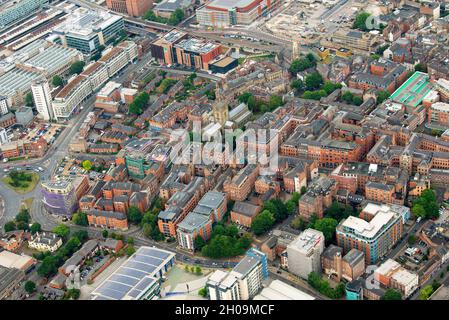 Image aérienne de Nottingham City, Notinghamshire Angleterre Royaume-Uni Banque D'Images