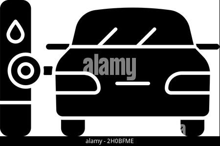 Icône en glyphe noir de la pompe à gaz robotisée Illustration de Vecteur