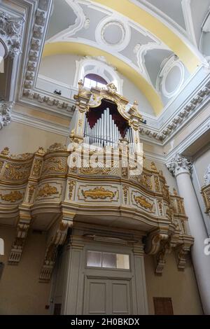 Sanctuaire de Santa Maria Goretti, orgue, village de Corinaldo, Marche, Italie,Europe Banque D'Images