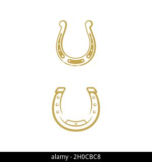 Modèle d'illustration de conception d'icône Vector pour chaussures de cheval Banque D'Images