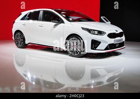 Voiture Kia Proceed présentée au salon de l'automobile de Paris.Paris, France - 2 octobre 2018. Banque D'Images