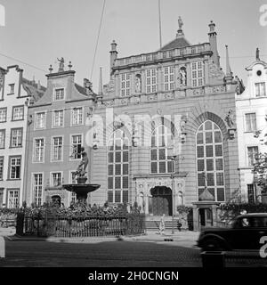 Der Artushof am Langen Markt dans Danzig ist der Sitz der Börse, Deutschland 1930 er Jahre. L'Artushof bâtiment est la bourse de Danzig, Allemagne 1930. Banque D'Images