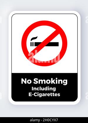 Interdiction de fumer, y compris le pictogramme des E-cigarettes Illustration de Vecteur