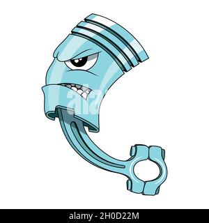 Piston.Tatouage de piston d'alésage.Logo de la mascotte du piston.Graphiques vectoriels à concevoir Illustration de Vecteur