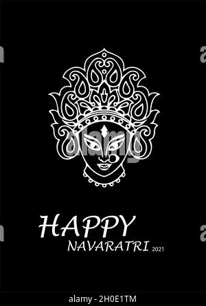 Happy Navaratri 2021, Happy Navaratri meilleurs voeux, fête indienne Banque D'Images