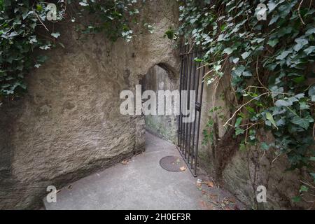 Vieux Genève - le Monetier - un passage historique et secret dans la vieille ville de Genève Banque D'Images