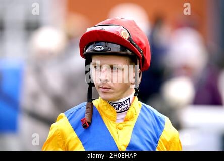 Jockey David Probert avant la visite racingtv.com handicap à l'hippodrome de Leicester.Date de la photo: Mardi 12 octobre 2021. Banque D'Images