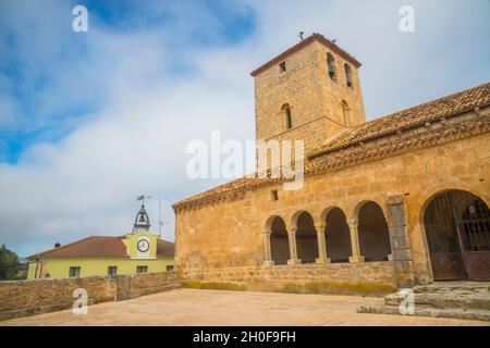 Église San Martin.Miño de San Esteban, province de Soria, Castilla Leon, Espagne. Banque D'Images