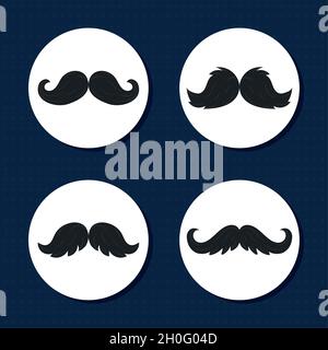 moustache style icon set design Illustration de Vecteur