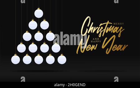 Arbre de Noël médical créatif fait des boules blanches pour Noël et la fête du nouvel an.Covid coronavirus Noël et nouveau Illustration de Vecteur