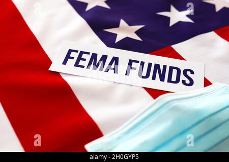 La FEMA finance Flood Hurricanes incendies de forêt assistance tremblement de terre Banque D'Images