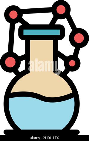 Icône hormones flacons.Flacon de contour hormones vecteur icône couleur isolé plat Illustration de Vecteur
