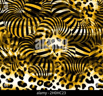 Imprimé, motif en tissu imprimé, motifs en coussin, motif en robe, léopard, camouflage,Zèbre, Baroque et combinaison de motifs. Banque D'Images