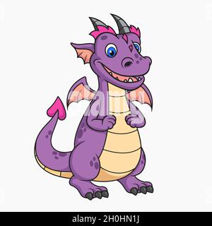 Dessin animé Dragon Vector Cartoon Clipart Illustration de Vecteur