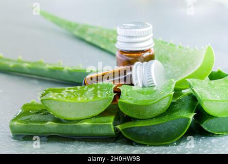 Aloevera - Spas naturels Ingrédients pour les soins de la peau. Banque D'Images