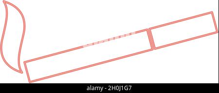 Symbole de fumée au néon. Illustration vectorielle rouge cigarette image lumineuse de style plat Illustration de Vecteur