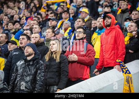 Lviv, Ukraine - 12 octobre 2021 : l'UEFA, qualification de coupe du monde, match de football entre l'Ukraine et la Bosnie-Herzégovine Banque D'Images