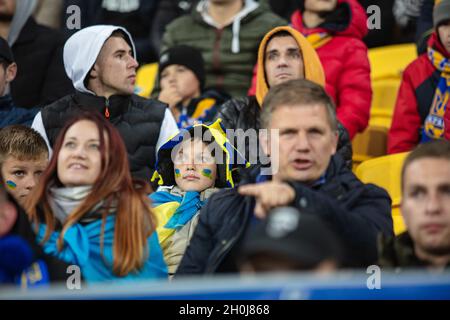 Lviv, Ukraine - 12 octobre 2021 : l'UEFA, qualification de coupe du monde, match de football entre l'Ukraine et la Bosnie-Herzégovine Banque D'Images