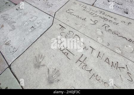 HOLLYWOOD, CALIFORNIE, États-Unis - 29 JUILLET : Signature et empreintes de Rita Hayworth à Hollywood le 29 juillet 2011 Banque D'Images