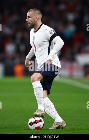 Londres, Angleterre, 12 octobre 2021.Luke Shaw d'Angleterre pendant le match de qualification de la coupe du monde de la FIFA au stade Wembley, Londres.Le crédit photo devrait se lire: David Klein / Sportimage Banque D'Images