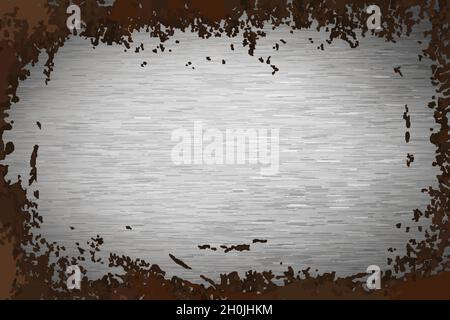 Texture de feuille métallique grise avec texture rouille brune, arrière-plan industriel Illustration de Vecteur