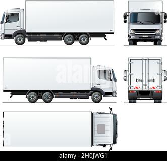Modèle de camion Vector isolé sur blanc pour la marque de voiture et la publicité.Disponible EPS-10 séparé par des groupes et des calques avec effets de transparence pour Illustration de Vecteur