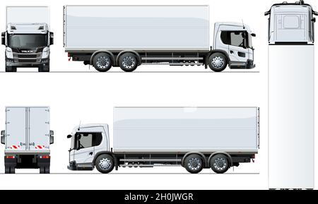 Modèle de camion Vector isolé sur blanc pour la marque de voiture et la publicité.Disponible EPS-10 séparé par des groupes et des calques avec effets de transparence pour Illustration de Vecteur