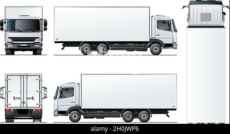 Modèle de camion Vector isolé sur blanc pour la marque de voiture et la publicité.Disponible EPS-10 séparé par des groupes et des calques avec effets de transparence pour Illustration de Vecteur