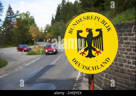 Frontière internationale à la République fédérale d'Allemagne, Allemagne, Bavière Banque D'Images