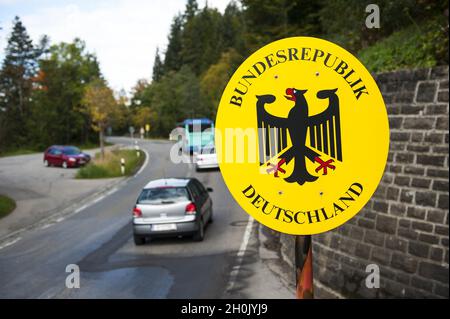 Frontière internationale à la République fédérale d'Allemagne, Allemagne, Bavière Banque D'Images