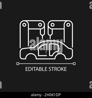 Carrosserie en blanc, fabrication d'une icône linéaire blanche pour le thème sombre Illustration de Vecteur