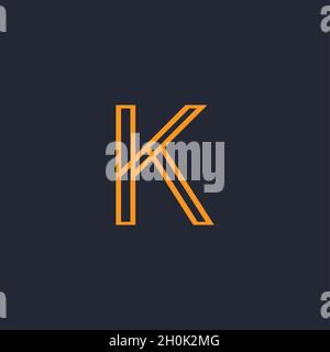 Logo lettre K initial avec modèle vectoriel de typographie professionnelle moderne créative.Design du logo de l'icône de la lettre K abstraite créative Illustration de Vecteur