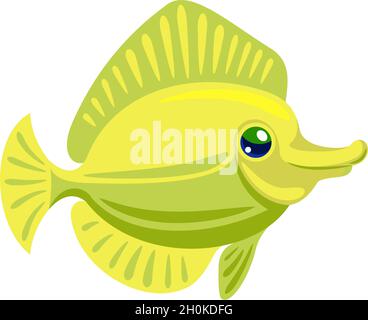 Petit poisson jaune coloré pour aquarium isolé.Illustration de poissons marins, marins et marins d'aquarium vectoriel Illustration de Vecteur