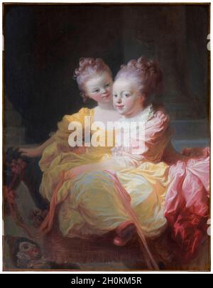 Jean Honoré Fragonard, portrait, les deux Sœurs, 1769-1770 Banque D'Images