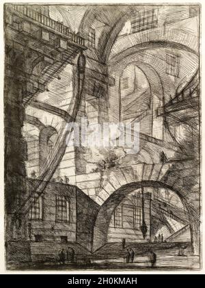 Giovanni Battista Piranesi, le feu de fumée de Carceri d'invenzione (prisons imaginaires), gravure, 1749-1750 Banque D'Images