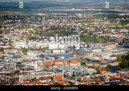 Vue aérienne magnifique sur la ville de Stuttgart en Allemagne Banque D'Images