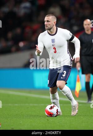 Londres, Royaume-Uni.12 octobre 2021.Luke Shaw (Angleterre) à la qualification de coupe du monde Angleterre/Hongrie, au stade Wembley, Londres, Royaume-Uni, le 12 octobre 2021.Crédit : Paul Marriott/Alay Live News Banque D'Images