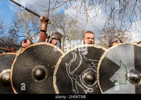 Reenactors au York Viking Festival Banque D'Images