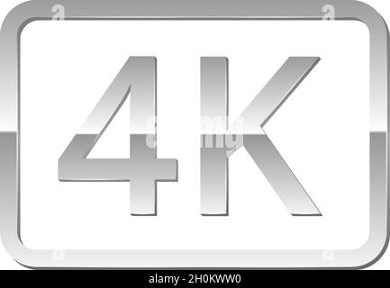 Étiquette de symbole Silver metall Ultra HD 4K Illustration de Vecteur
