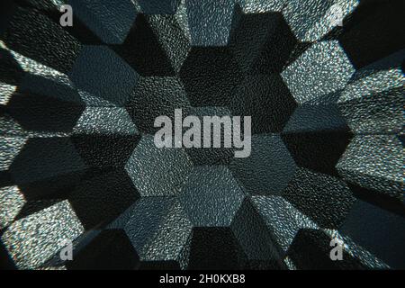 Arrière-plan hexagonal de texture abstraite.Arrière-plan à effet de réfraction hexagonal. Banque D'Images