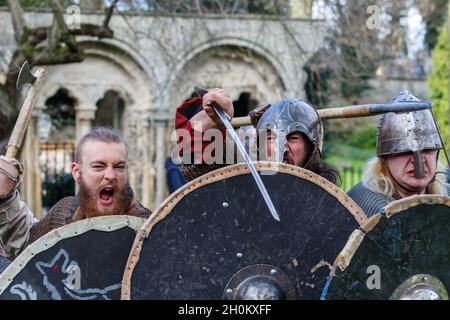 Reenactors au York Viking Festival Banque D'Images