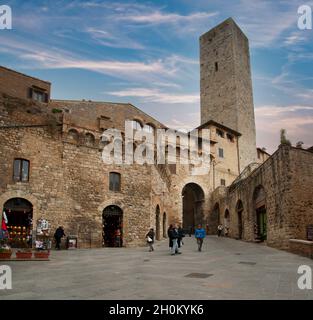 San Gimignano, Toscane, Italie - 14 mars 2015 - vue sur la vieille ville de San Gimignano Banque D'Images