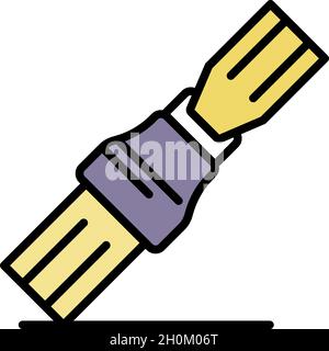 Icône de ceinture de sécurité bouclée.Contour de ceinture de sécurité bouclée vecteur icône couleur isolé à plat Illustration de Vecteur